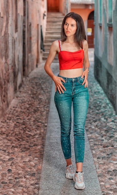 Portrait of a beautiful brunette