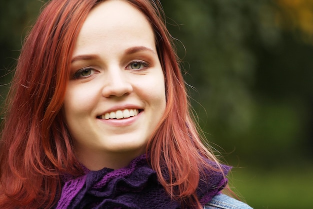 Portrait of beautiful charming smiling woman