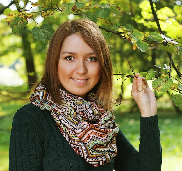 Portrait of beautiful charming smiling woman