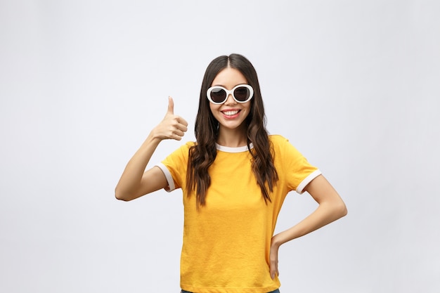 A portrait of a beautiful and cute young lady posing