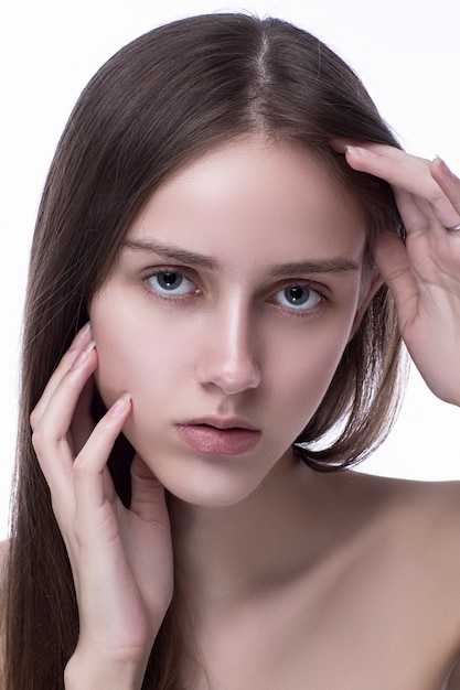 Portrait of beautiful dark hair lady