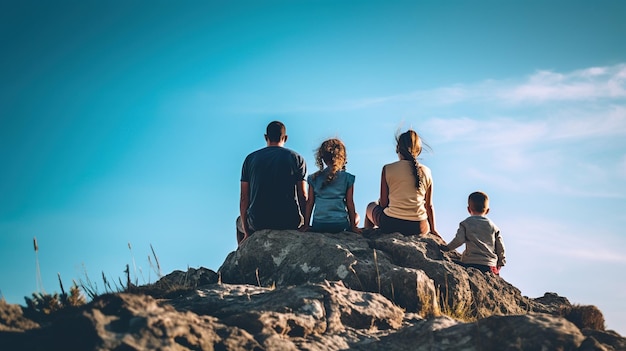 Portrait of a beautiful family on vacations