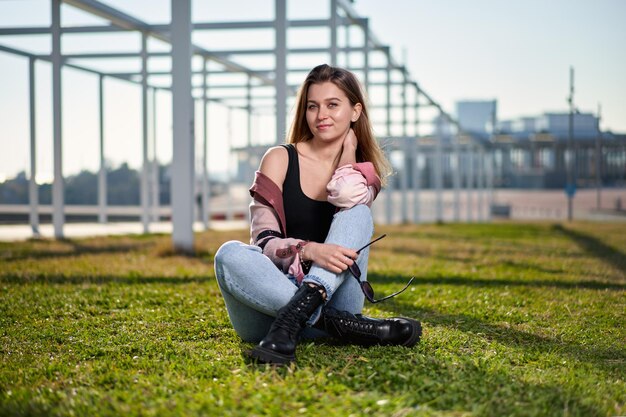 Portrait of beautiful fashionable young woman