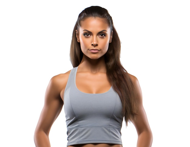 Portrait of a beautiful fitness woman Isolated over white background