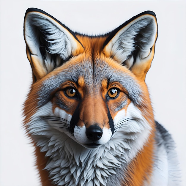 Portrait of a beautiful fox looking in front generative ai