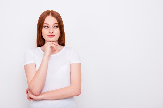 Portrait of beautiful ginger woman