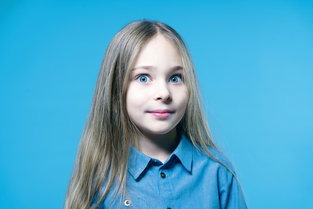 Portrait of a beautiful girl child in the studio