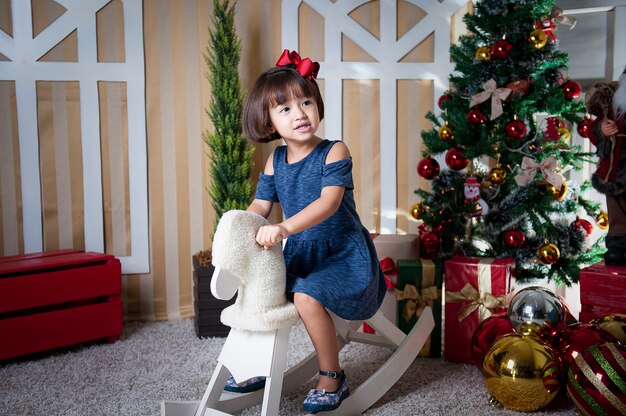 Portrait of beautiful girl at Christmas time