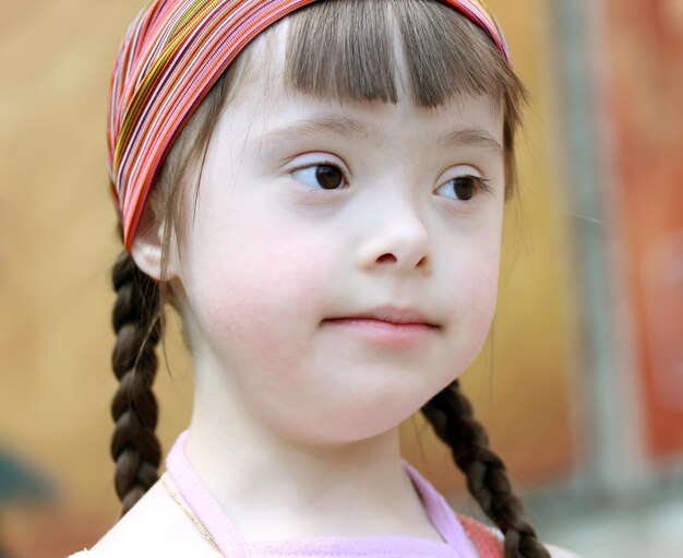 Portrait of beautiful girl in the city