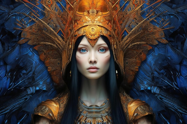 Portrait of a beautiful girl in a fantasy image Beauty fashion