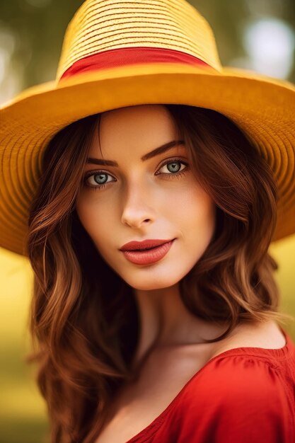 Portrait of beautiful girl in field