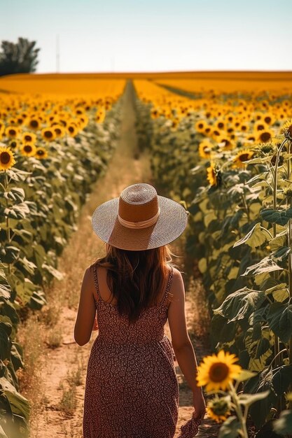 Portrait of beautiful girl in field