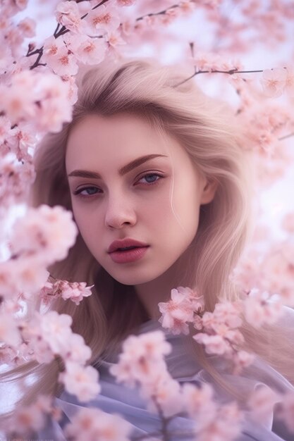 Portrait of beautiful girl in field