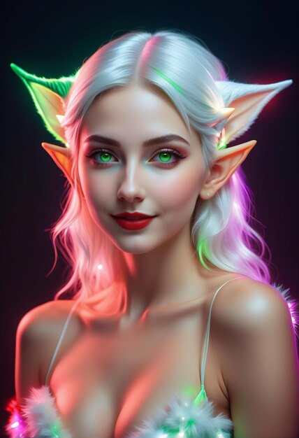 Portrait of a beautiful girl in the image of an elf