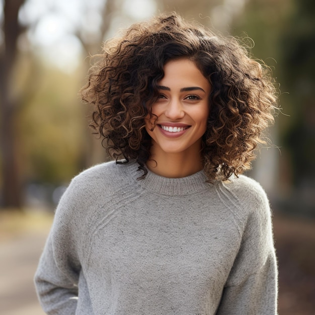 Portrait of a beautiful girl in nature