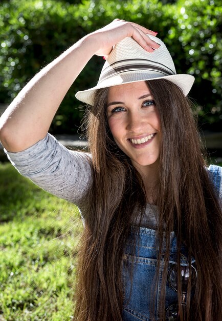 Portrait of beautiful girl outdoors