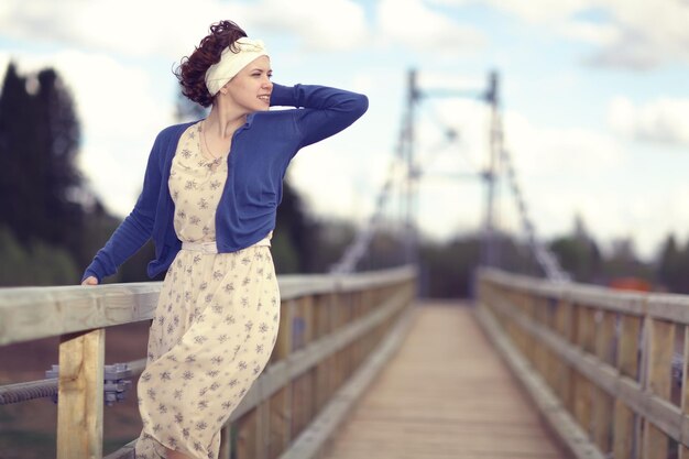 portrait of beautiful girl in summer