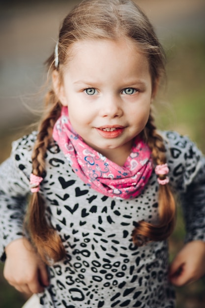 Portrait of beautiful girl in village