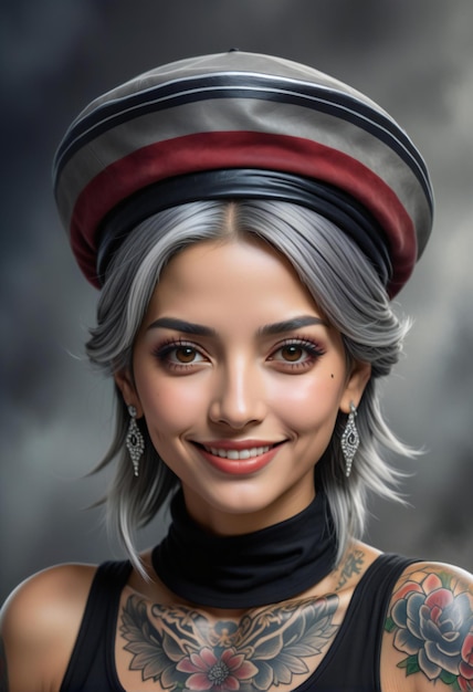 Portrait of a beautiful girl with a turban on her head