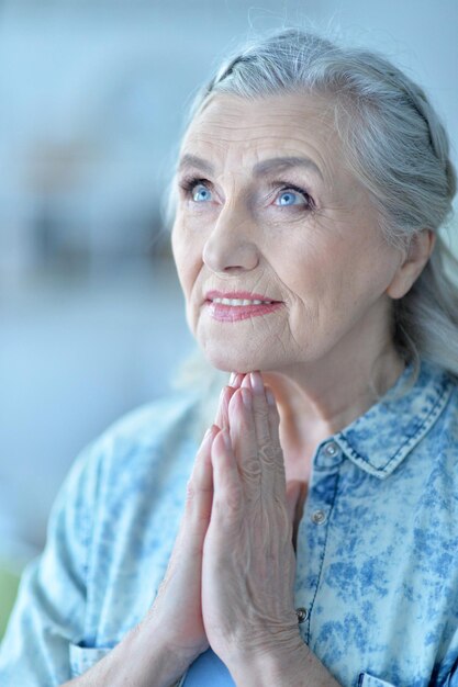 Portrait of a beautiful grayhaired elderly woman