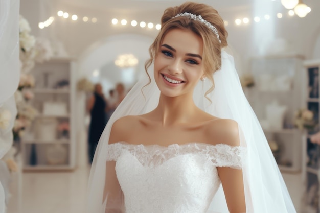 Portrait of a beautiful happy bride