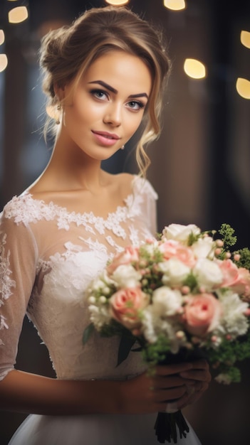 Portrait of a beautiful happy bride