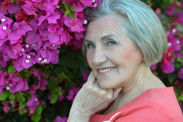 Portrait of a beautiful happy elderly woman