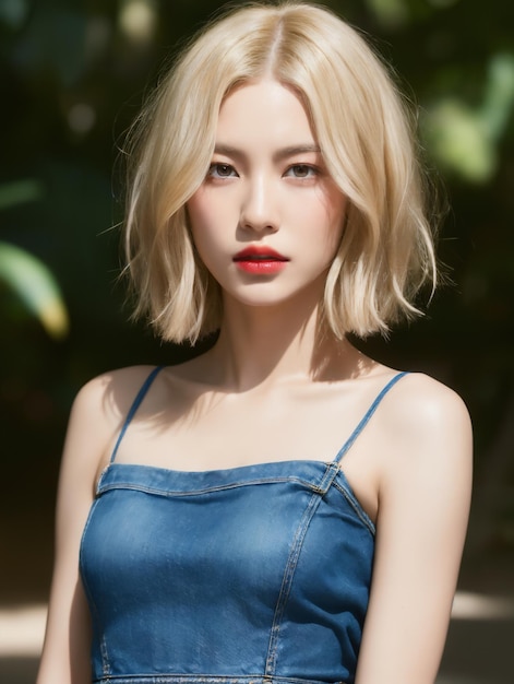 Premium AI Image | Portrait of beautiful Japanese women with blonde ...