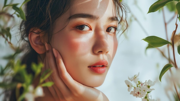 Portrait of beautiful Japaneses women skincare concept spa concept