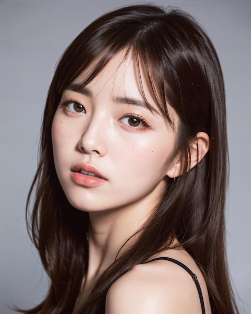 Portrait of beautiful korean women with studio background