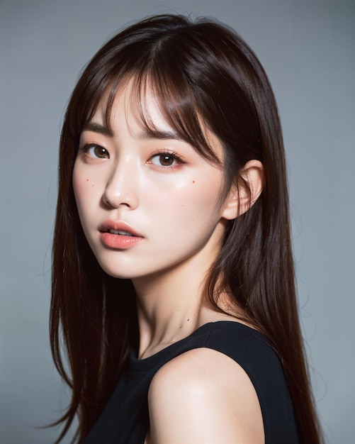 Portrait of beautiful korean women with studio background