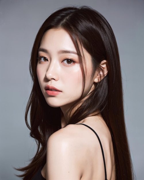 Portrait of beautiful korean women with studio background