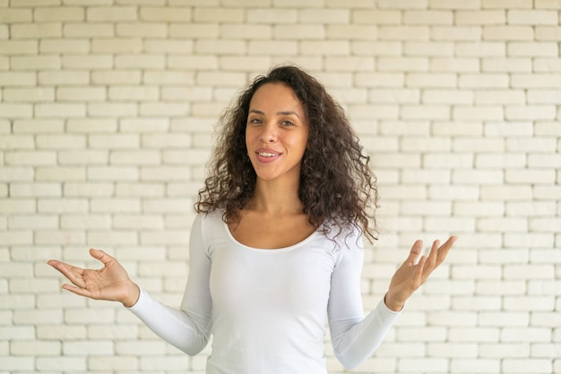 Portrait beautiful Latin woman with smile and happy feeling