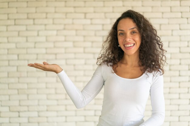 Portrait beautiful Latin woman with smile and happy feeling