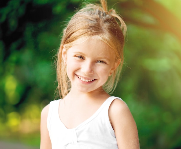 Portrait of a beautiful liitle girl closeup