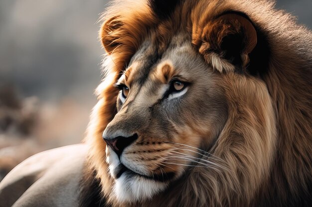 美しいライオンの肖像画 動物園の肖像画 美しいライオン