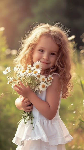 Photo portrait of a beautiful little girl