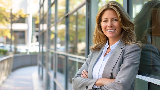 Portrait of a beautiful mature business woman smiling at the camera