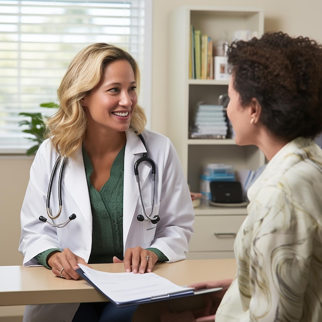 Portrait of beautiful mature doctor holding digital tablet and looking at camera