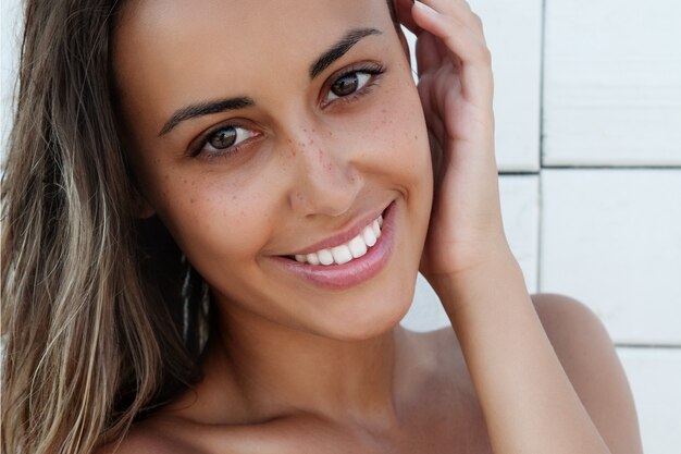 Portrait of beautiful model with natural make up