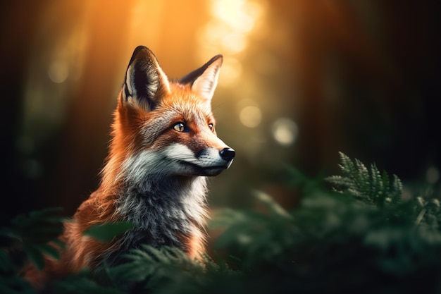 Portrait of beautiful red fox