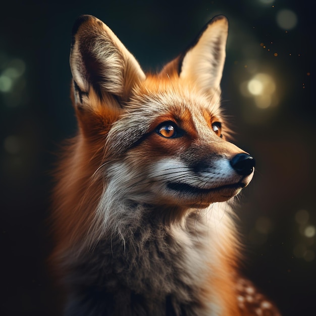 Photo portrait of beautiful red fox