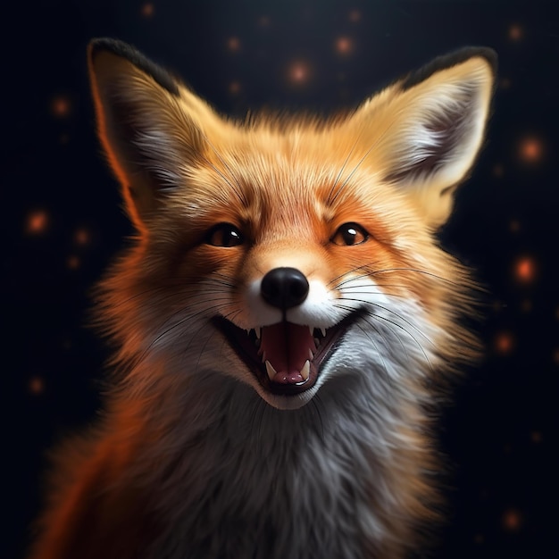 Photo portrait of beautiful red fox