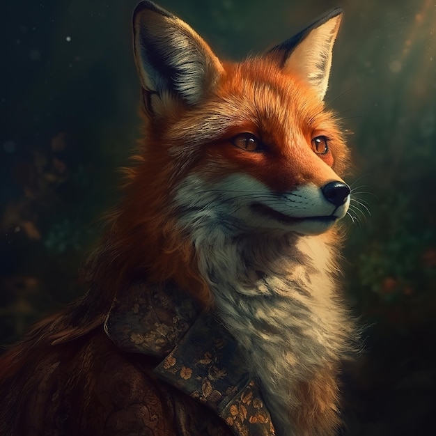 Photo portrait of beautiful red fox