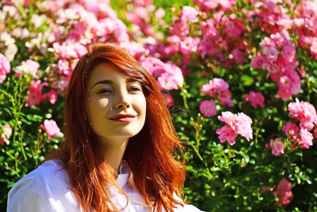 Portrait of a beautiful red haired girl.