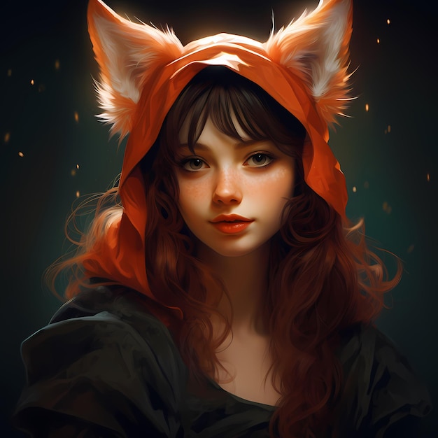 Portrait of a beautiful redhaired girl in a witch costume