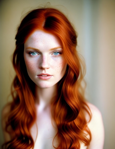 Portrait of a beautiful redhaired girl