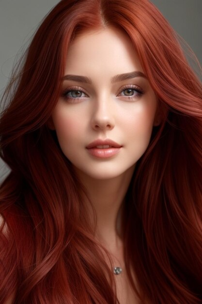 Portrait of a beautiful redhaired young woman