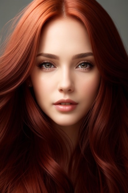 Portrait of a beautiful redhaired young woman