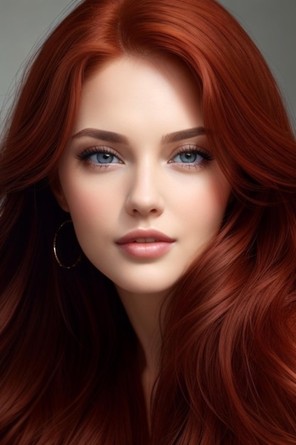 Portrait of a beautiful redhaired young woman